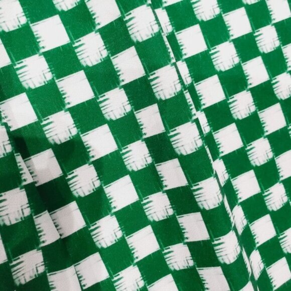 Green/White Checkmate Checkered Maxi Pleated Dress - Picture 14 of 16